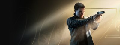 007 First Light – Heldengrafik von James Bond, der mit einer Waffe zielt