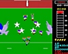 Captura del juego de 10-Yard Fight presentando dos equipos en un campo de fútbol.