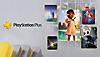 Брандирани изображения на PlayStation Plus, включващи иконографски изображения от Tchia, Celeste, Hollow Knight, Outer Wilds и OMNO.