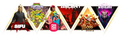 『Sifu』、『Teenage Mutant Ninja Turtles: Shredder's Revenge』、『オリオリワールド』、『The Ascent』、『Moss Book II』、『ワンダーランズ ～タイニー・ティナと魔法の世界』のヒーローの組み付け