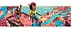 OlliOlli World – banner från spelet; en karaktär som håller en skateboard på en hög kant ovanför en skejtpark.