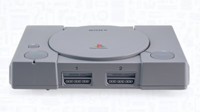 PS1 console lying horizontal