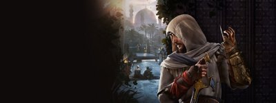 Screenshot aus Assassin’s Creed Mirage, der einen Assassinen zeigt, der sich hinter einer Mauer versteckt