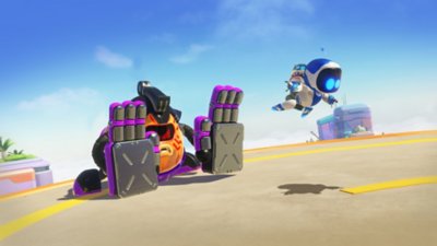 ASTRO BOT screenshot showing ASTRO flying away from an enemy