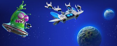 ASTRO BOT - Arrière-plan PS5 d'une vallée déserte