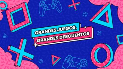 Póster de la promoción global de grandes juegos, grandes ofertas
