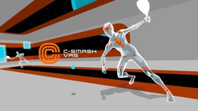 Umetnički prikaz igre C-Smash VRS na kom je prikazano kako 2 igrača drže rekete