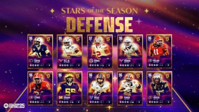 《EA Sports College Football 25》Stars of the Season防守球員主視覺