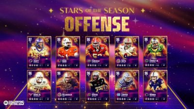 EA Sports College Football 25 – Illustration principale des stars de la saison en attaque