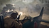 Captura de tela de Call of Duty Vanguard mostrando um soldado atirando de dentro de um avião
