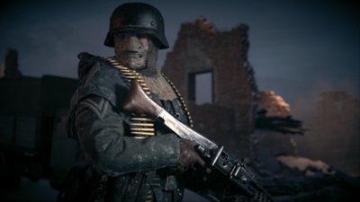 Capture d'écran Call of Duty: Vanguard montrant un personnage tenant un fusil