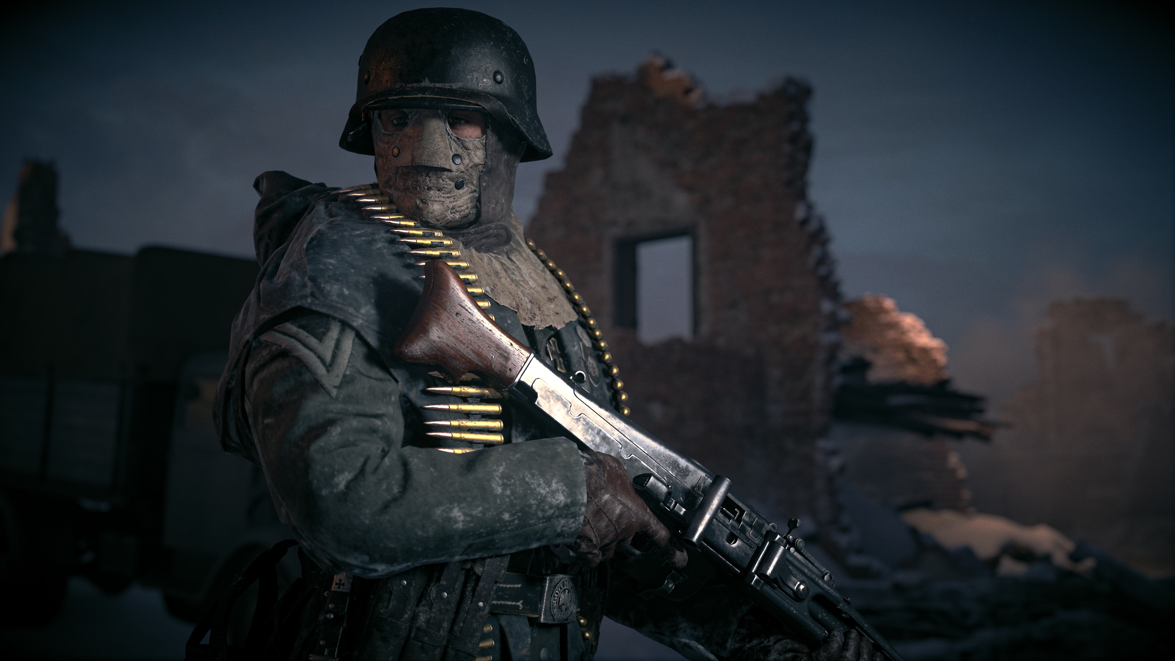 Captura de pantalla de Call of Duty Vanguard mostrando a un personaje portando un rifle