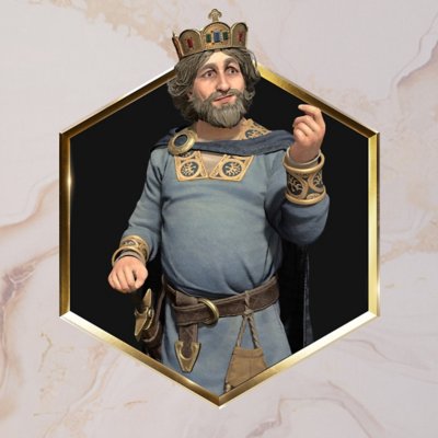 An image of Sid Meier's Civilization VII featuring the leader Charlemagne