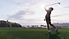 لقطة شاشة من PGA Tour 23 المُقدمة من EA Sports يظهر بها لاعب بوضعية تسديد ضربة غولف