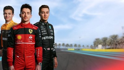 F1 Racers on racetrack background