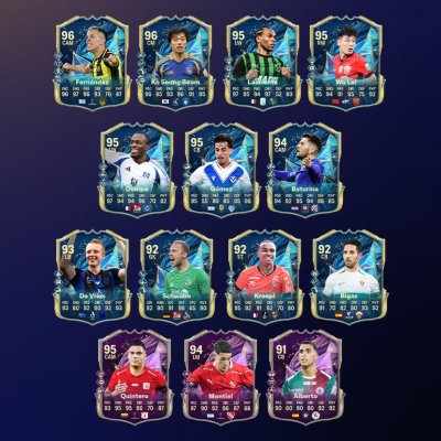 Artwork showing the team of the season for the Rest of the World