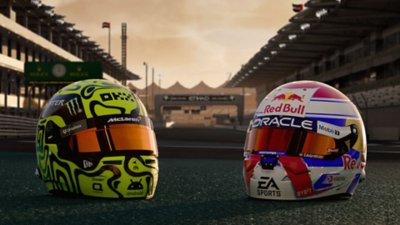 F1 24 Season 4 artwork showing two helmets