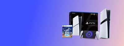 PS5 console, PS Portal and Astro Bot game