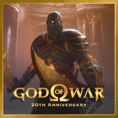 Imagine din God of War 20th Anniversary arătându-pe Kratos cu elemente cosmetice Dark Odyssey