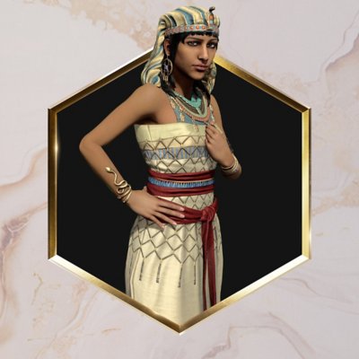 An image of Sid Meier's Civilization VII featuring the leader Hatshepsut