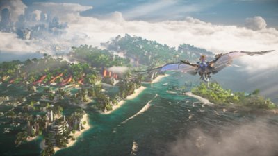 Horizon Forbidden West Burning Shores aerial