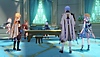 Snimak ekrana igre Genshin Impact 4.3 na kom je prikazan sastanak likova oko velikog stola