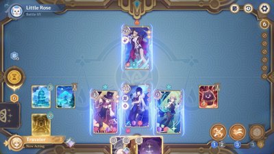 Genshin Impact 4.3 screenshot showing a card game