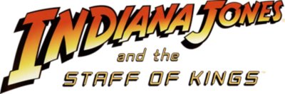Indiana Jones and the Staff of Kings logo in orange and yellow