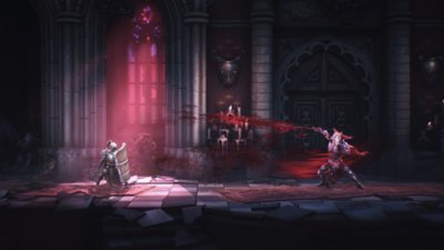 Mandragora screenshot showing a fight with a vampire