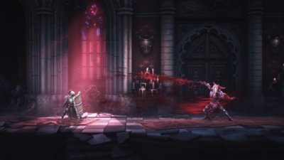 Mandragora screenshot showing a fight with a vampire