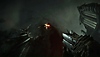 Metal: Hellsinger screenshot featuring a smoke-like, skull-faced demon.