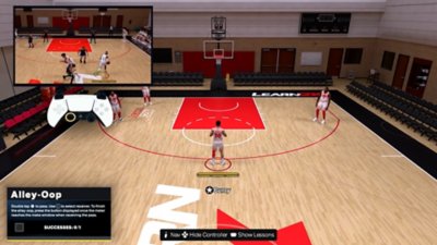 A short video showing NBA 2K26 alley oop skill training