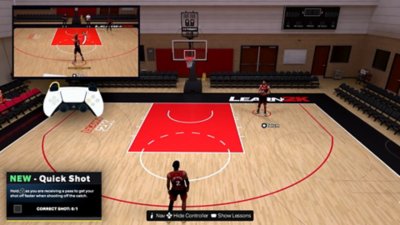 A short video showing NBA 2K26 quick shot skill training