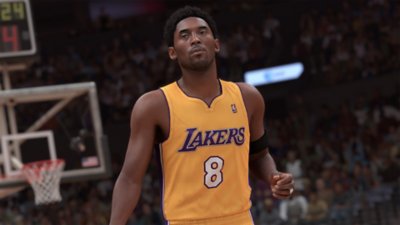 لقطة شاشة من لعبة NBA 2K24 تعرض اللاعب Kobe Bryant وهو شاب