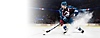 EA Sports NHL 24 εικαστικό προώθησης με εικόνα ήρωα προώθησης σε πλαίσιο φόντου