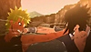 Captura de pantalla de Naruto X Boruto que muestra a Naruto y Sasuke luchando