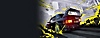 Grafica chiave di Need for Speed Unbound che mostra una Mercedes personalizzata circondata da fumo nero e giallo in stile graffiti