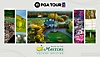 grid of PGA golf gameplay and courses with the game logo
