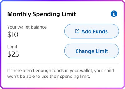 Screenshot showing monthly spending limit.