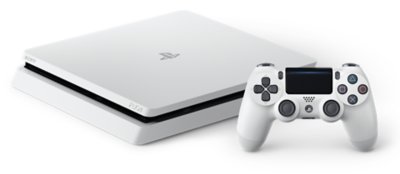 white PS4 console lying horizontally