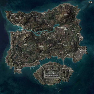 Mapa do PUBG: Battlegrounds - Erangel