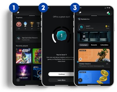 PlayStation App connect phone screengrabs