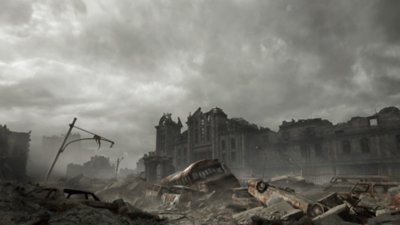 Capture d'écran de Resident Evil Requiem – les ruines de Raccoon City