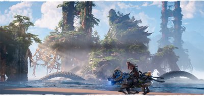 fundo do centro da série horizon com aloy