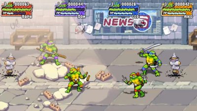 《Teenage Mutant Ninja Turtles:Shredder's Revenge》螢幕截圖