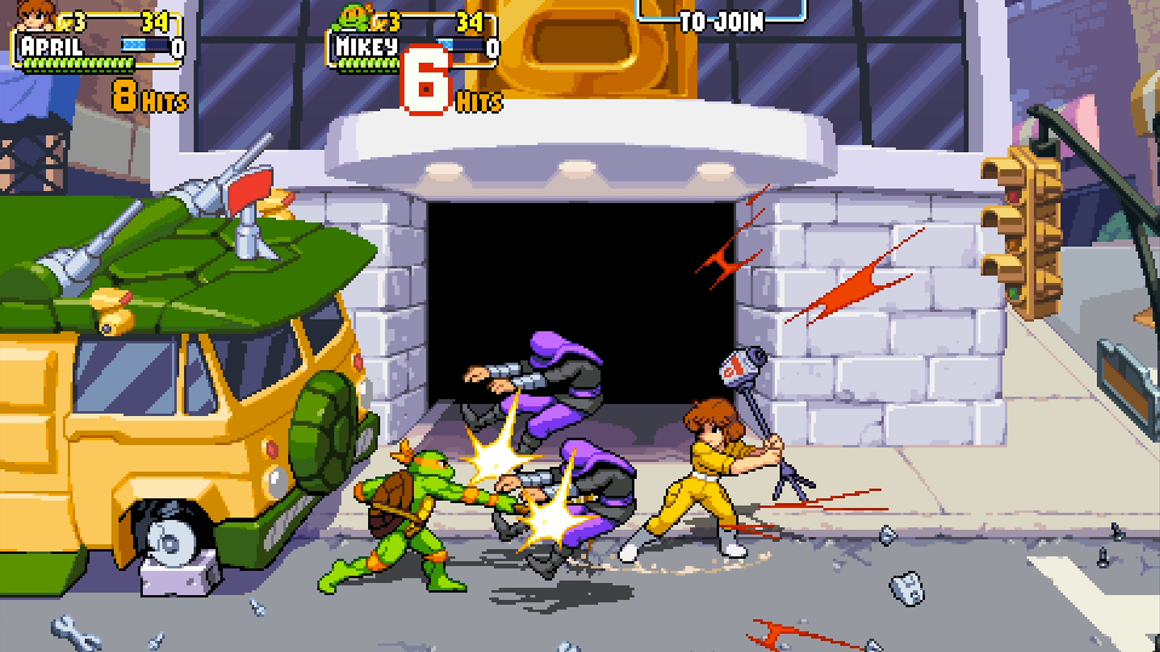 《Teenage Mutant Ninja Turtles:Shredder's Revenge》螢幕截圖