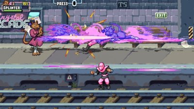 Teenage Mutant Ninja Turtles: Shredder’s Revenge –zrzut ekranu: rozgrywka Splinterem