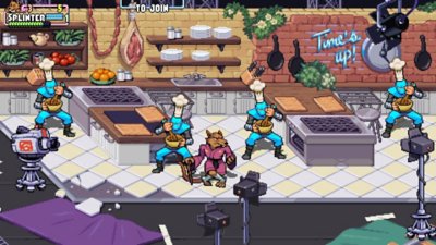 Teenage Mutant Ninja Turtles: Shredder's Revenge – Screenshot vom Gameplay mit Splinter