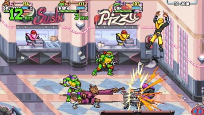 Teenage Mutant Ninja Turtles:Shredder's Revenge スクリーンショット - スプリンターのゲームプレイ