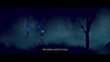 لقطة شاشة من لعبة The Forest Quartet تعرض ثلاثة من أعضاء الفرقة يتجولون في الغابة ليلاً